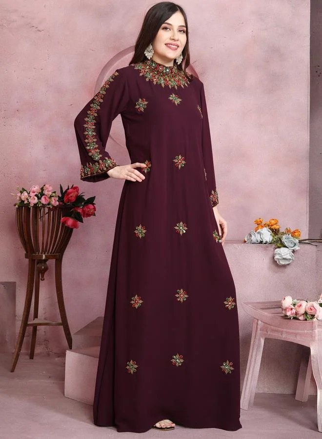 Maxim Creation Women Beaded High Neck Jalabiya